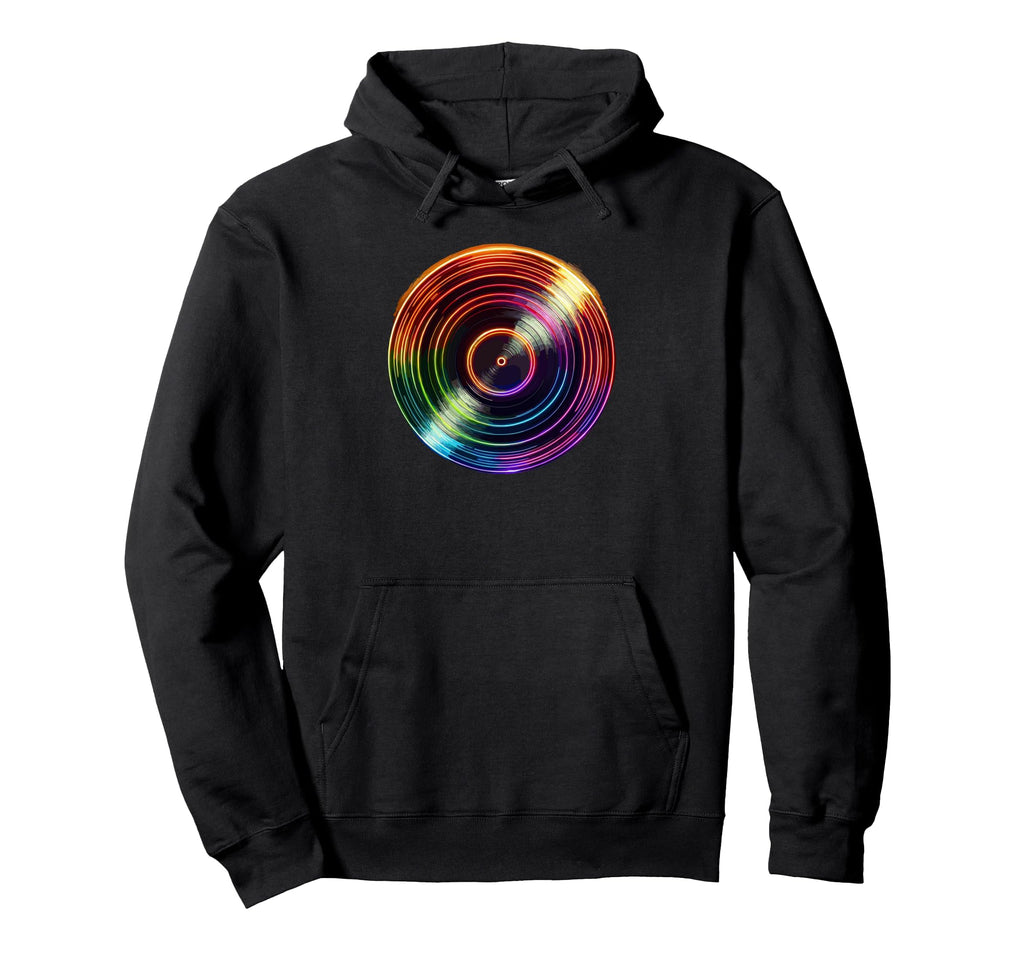 Vinyl Disc Record Player Music Hoodie - Minimalist Print for Adults - T-Shirt, Sweatshirt, Hoodie