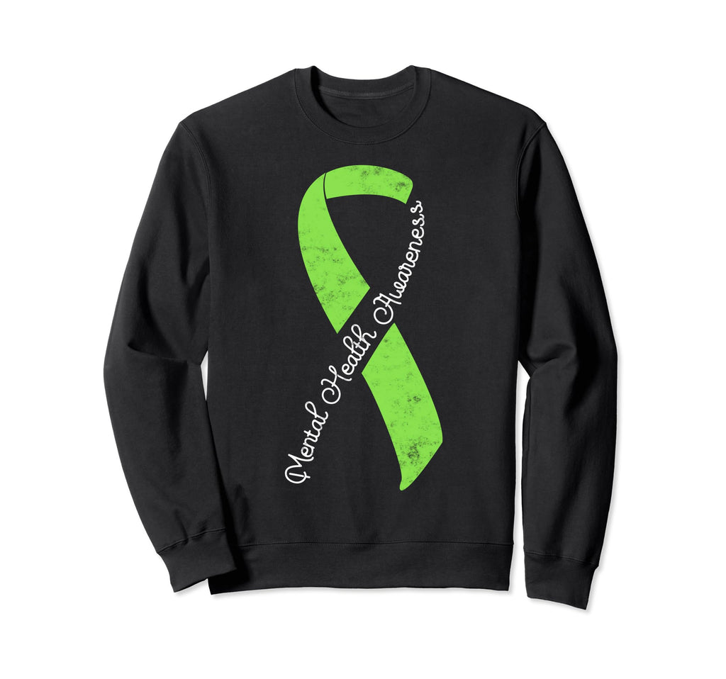 Green Ribbon Mental Health Awareness Sweatshirt - Trendy Graphic Men Women - T-Shirt, Sweatshirt, Hoodie