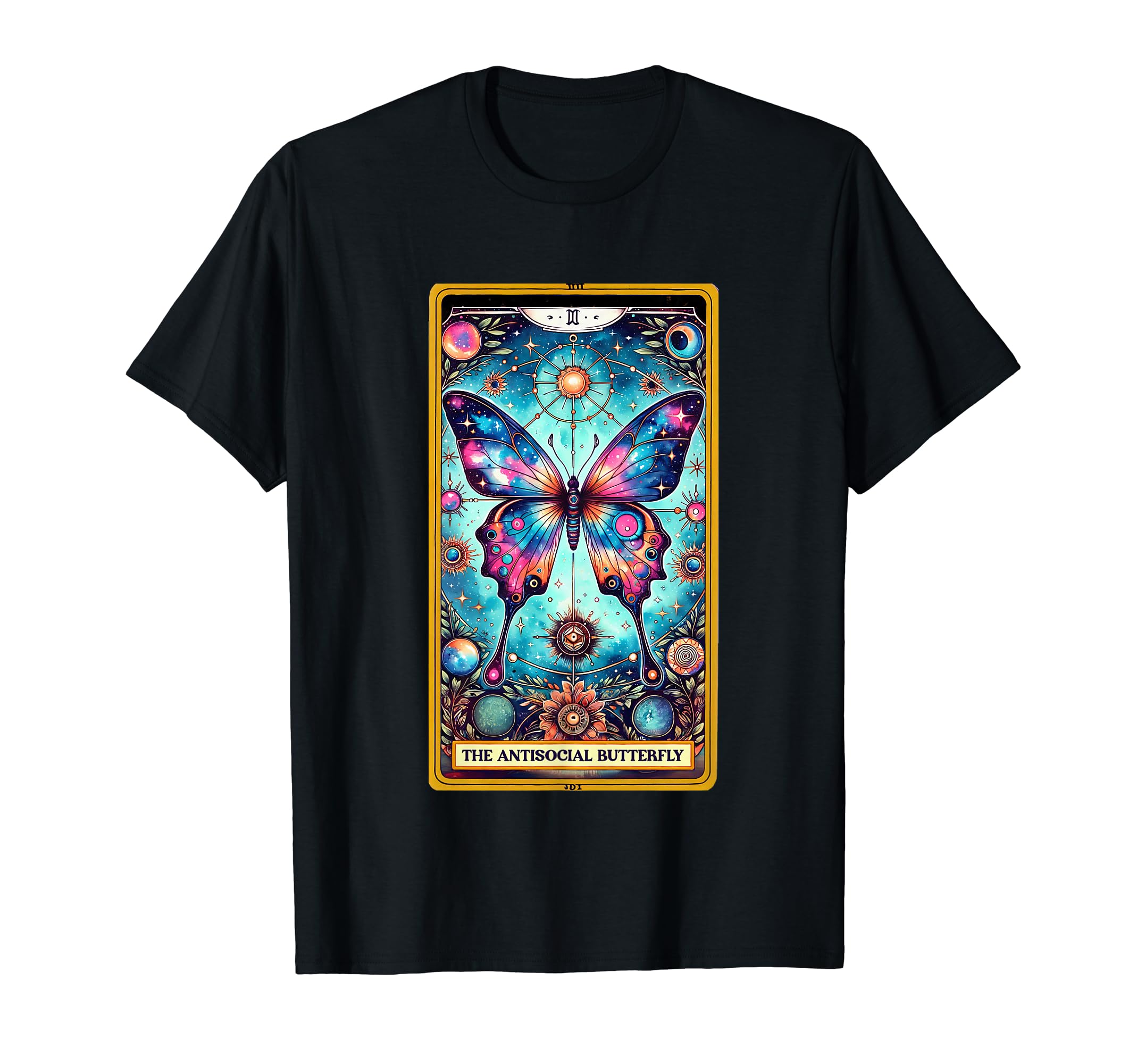 Anti Social Butterfly Tarot Card Galaxy T-Shirt - Unique Graphic Unisex - T-Shirt, Sweatshirt, Hoodie