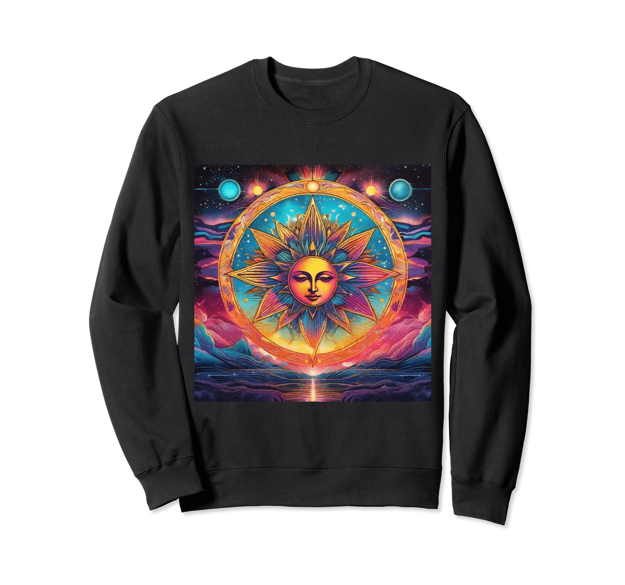 Synthwave Celestial Sun Anime 1980S Sweatshirt - Minimalist Print Men Women - T-Shirt, Sweatshirt, Hoodie