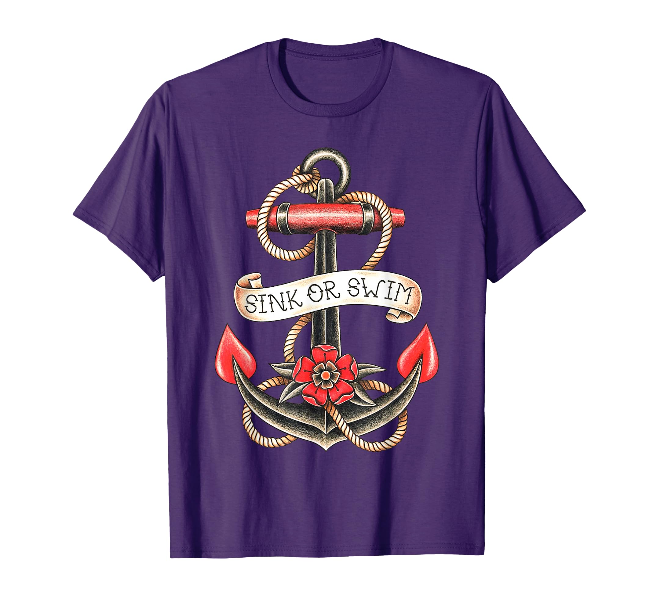 Sink Or Swim American Traditional Tattoo T-Shirt - Graphic Print Men Women - T-Shirt, Sweatshirt, Hoodie