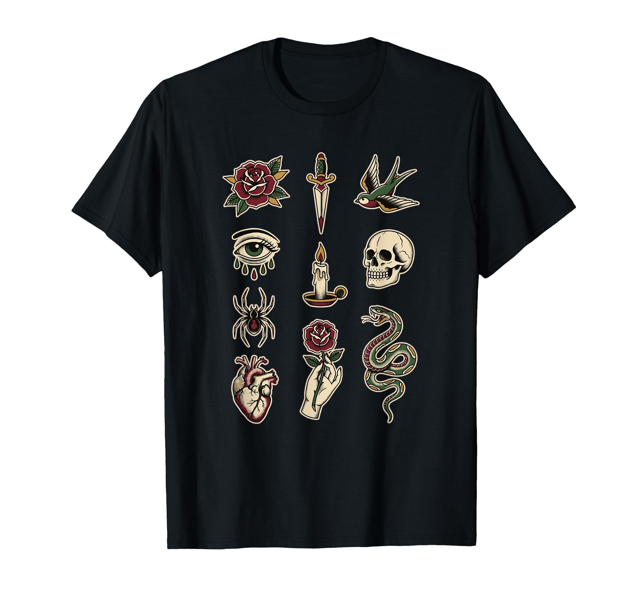 Traditional Tattoo Flash Sheet T-Shirt - Novelty Apparel Men Women - T-Shirt, Sweatshirt, Hoodie