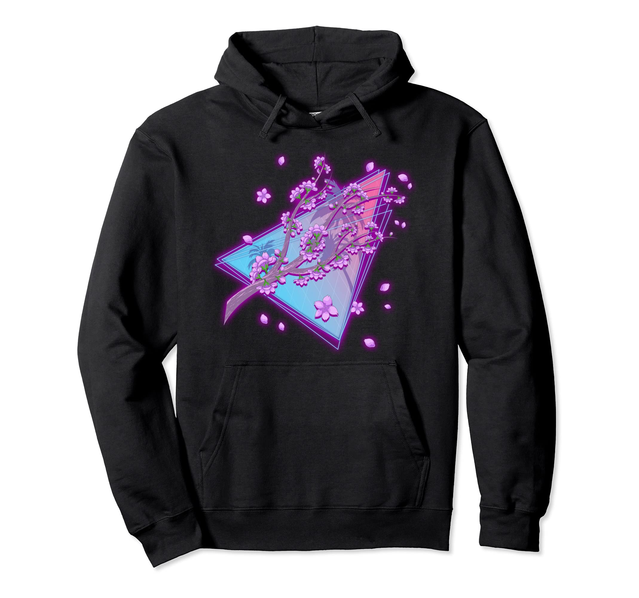 80S Sakura Japan Flower Vaporwave Hoodie - Custom Art Print Men Women - T-Shirt, Sweatshirt, Hoodie