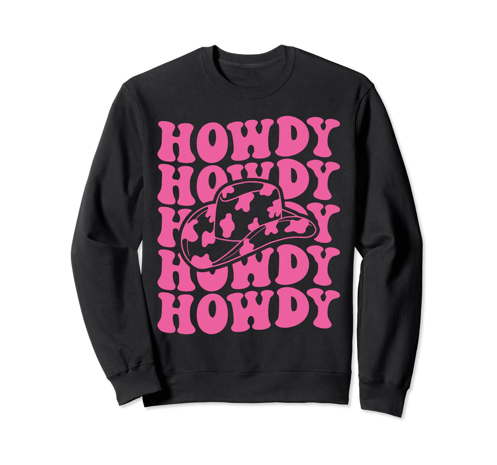 Rodeo White Howdy Western Cowboy Hat Sweatshirt - Minimalist Print Unisex - T-Shirt, Sweatshirt, Hoodie