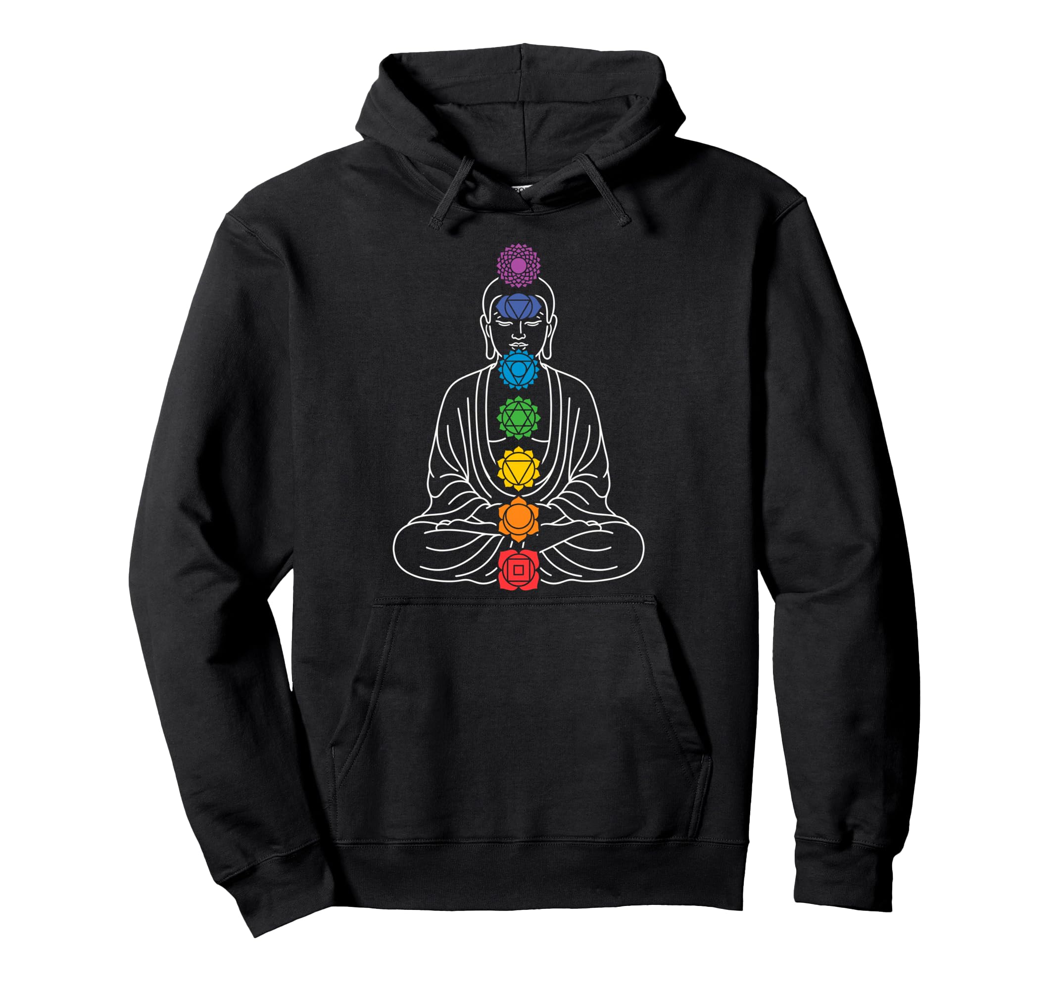 Buddha Yoga Lotus Pose Chakras Hoodie - Custom Art Print Men Women - T-Shirt, Sweatshirt, Hoodie