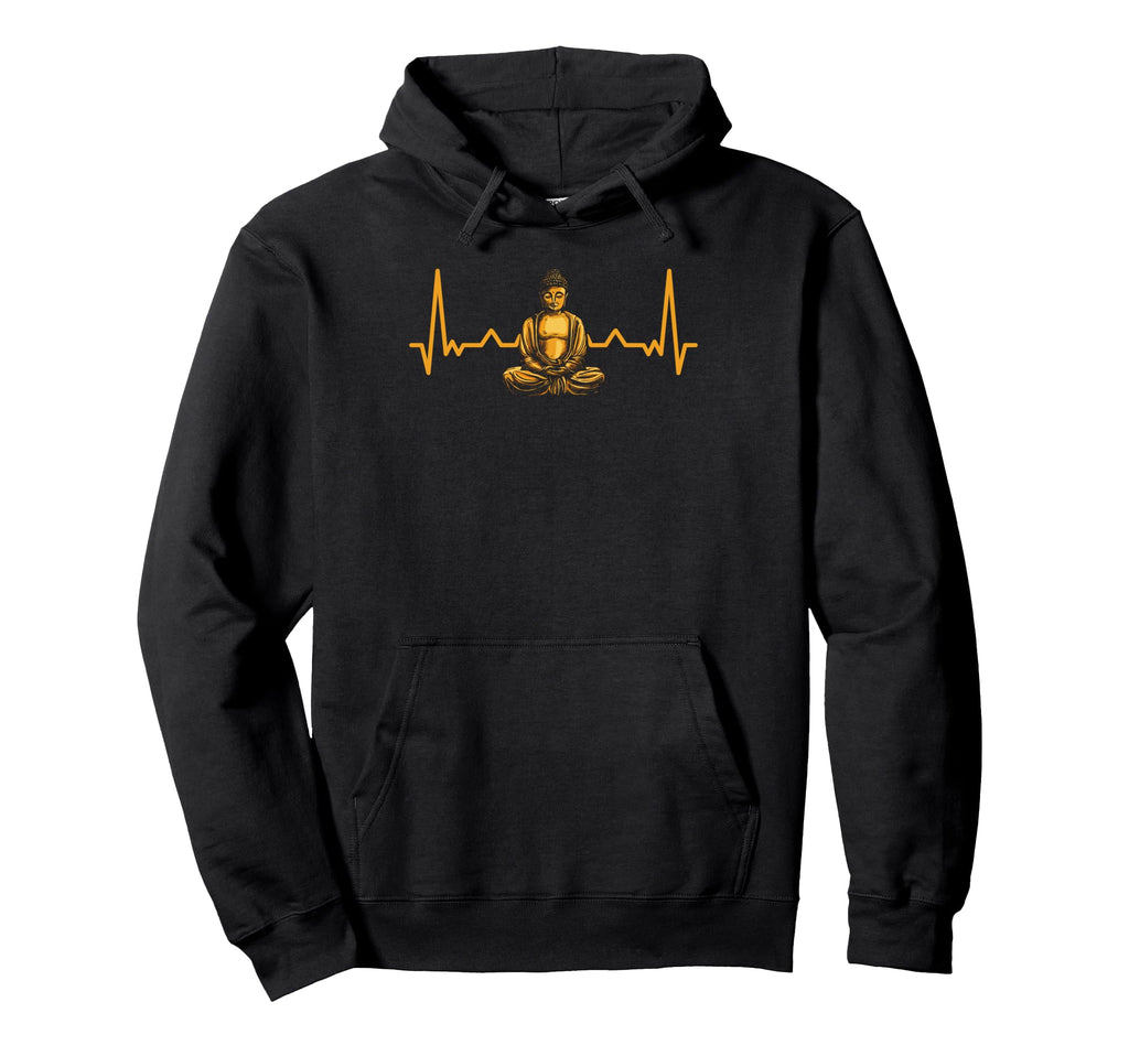 Mindfulness Buddha Heartbeat Meditation Hoodie - Unique Graphic for Adults - T-Shirt, Sweatshirt, Hoodie