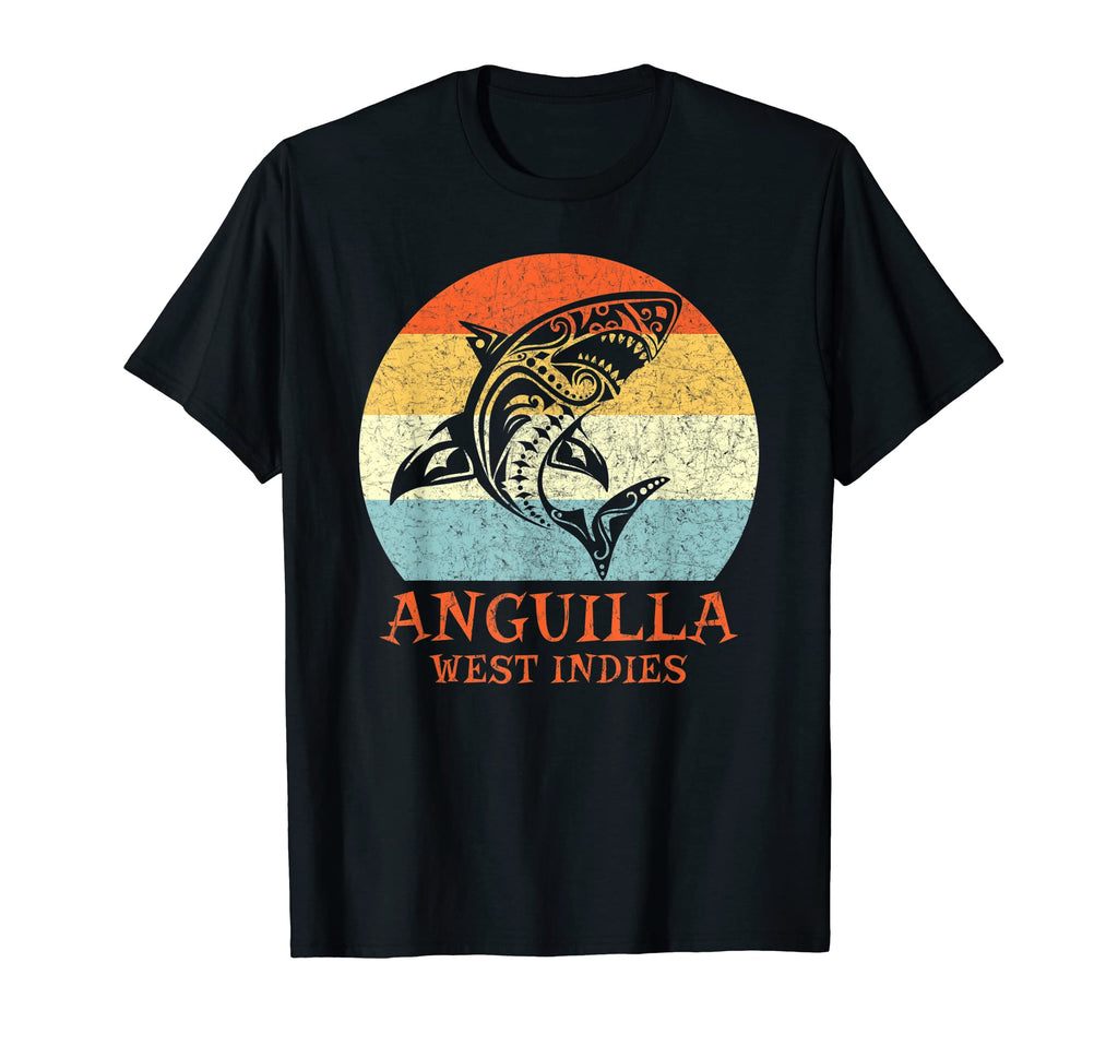 Anguilla West Indies Tribal Shark T-Shirt - Custom Art Print Men Women - T-Shirt, Sweatshirt, Hoodie