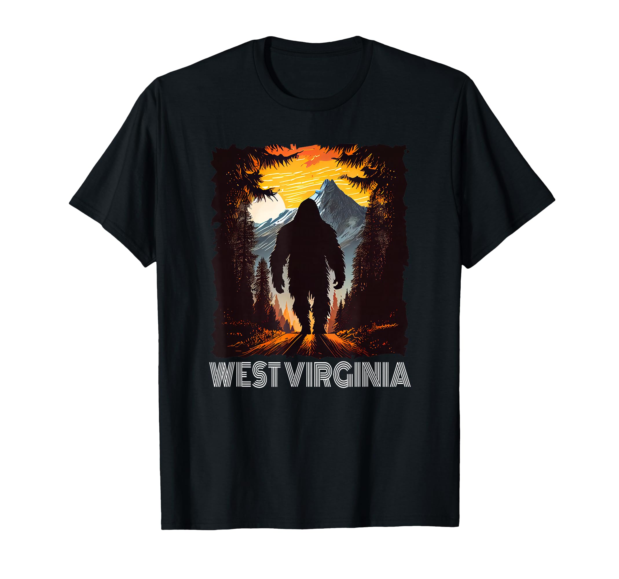West Virginia Sunset 70S Hiking T-Shirt - Casual Everyday Wear Unisex - T-Shirt, Sweatshirt, Hoodie