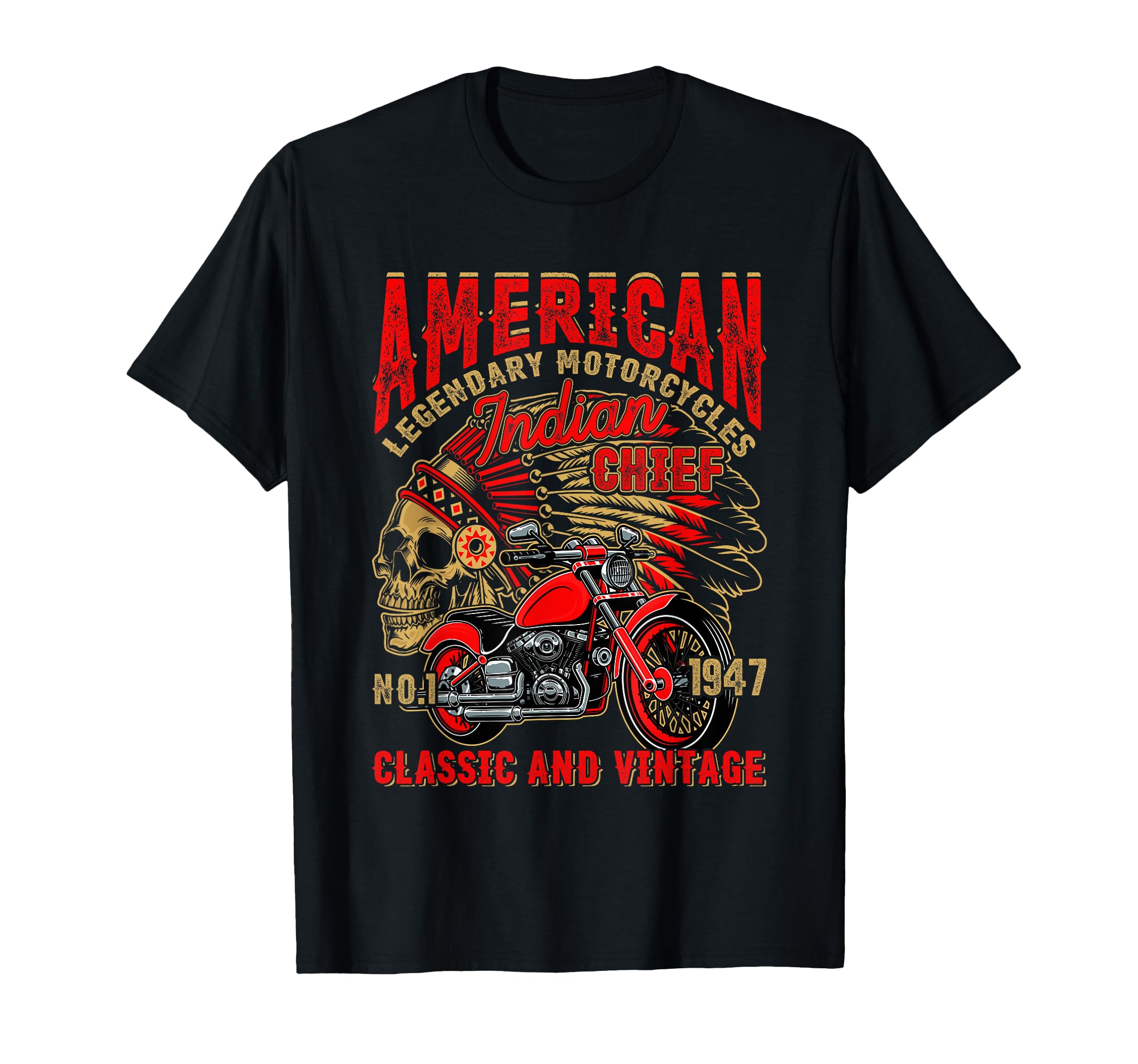 1947 American Motorcycle Biker Dad T-Shirt - Novelty Apparel Men Women - T-Shirt, Sweatshirt, Hoodie