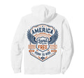 Back Only America 1776 Biker Emblem Hoodie - Fun Novelty Design for Adults - T-Shirt, Sweatshirt, Hoodie