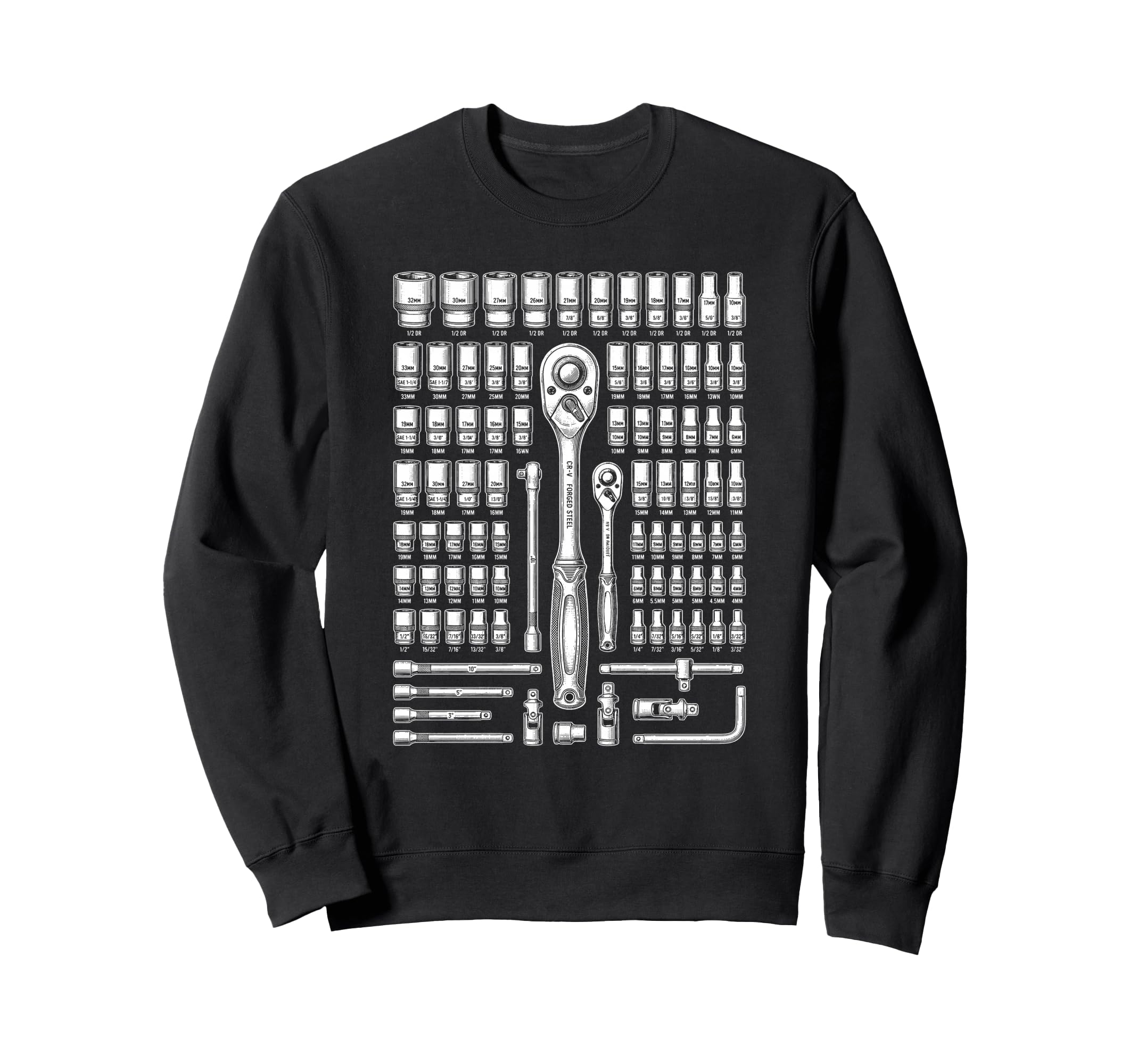 Car Mechanic Socket And Ratchet Sweatshirt - Trendy Graphic Unisex - T-Shirt, Sweatshirt, Hoodie