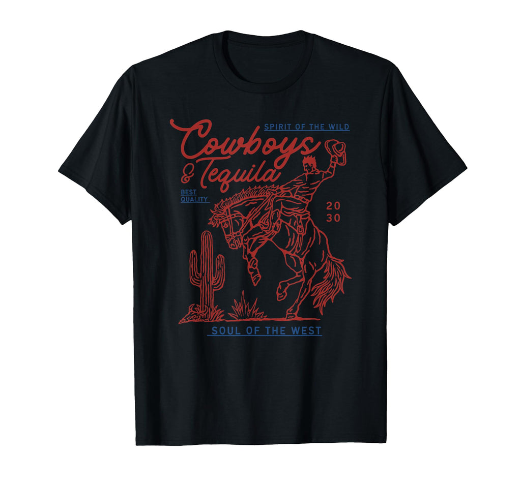 Texas Cowboys And Tequila Country Rodeo T-Shirt - Graphic Print Men Women - T-Shirt, Sweatshirt, Hoodie