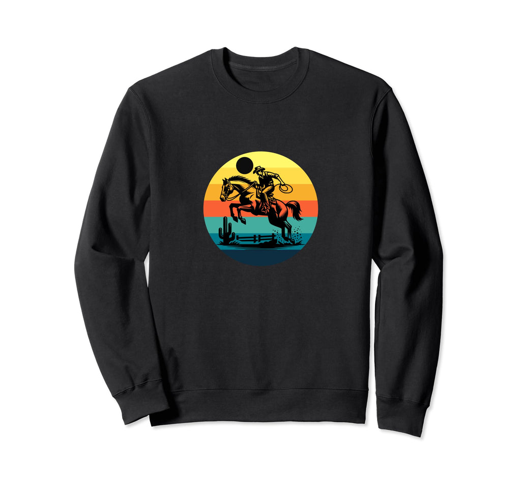 Western Cowboy Horse Rider Cowboy Sweatshirt - Fun Novelty Design Men Women - T-Shirt, Sweatshirt, Hoodie