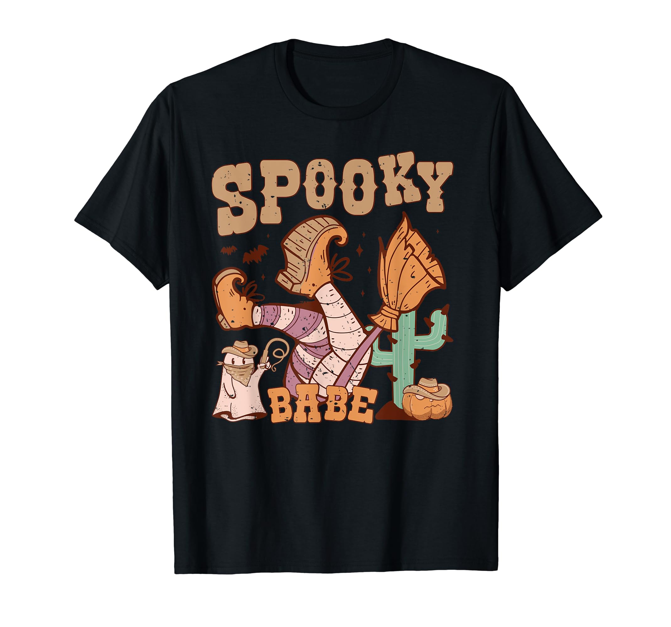 Spooky Babe Howdy Pumpkin Western T-Shirt - Minimalist Print Unisex - T-Shirt, Sweatshirt, Hoodie