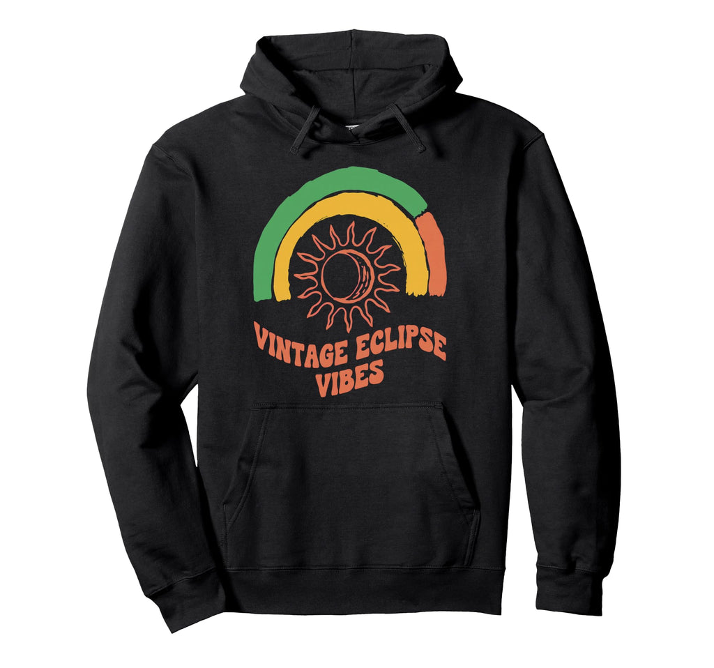Eclipse Vibes Sunset Stripes Astronomy Hoodie - Novelty Apparel for Adults - T-Shirt, Sweatshirt, Hoodie