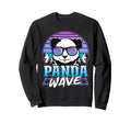 Panda Wave Synthwave Retrowave Sunset Sweatshirt - Graphic Print Unisex - T-Shirt, Sweatshirt, Hoodie