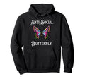 Antisocial Butterfly Aesthetic Hoodie - Fun Novelty Design for Adults - T-Shirt, Sweatshirt, Hoodie