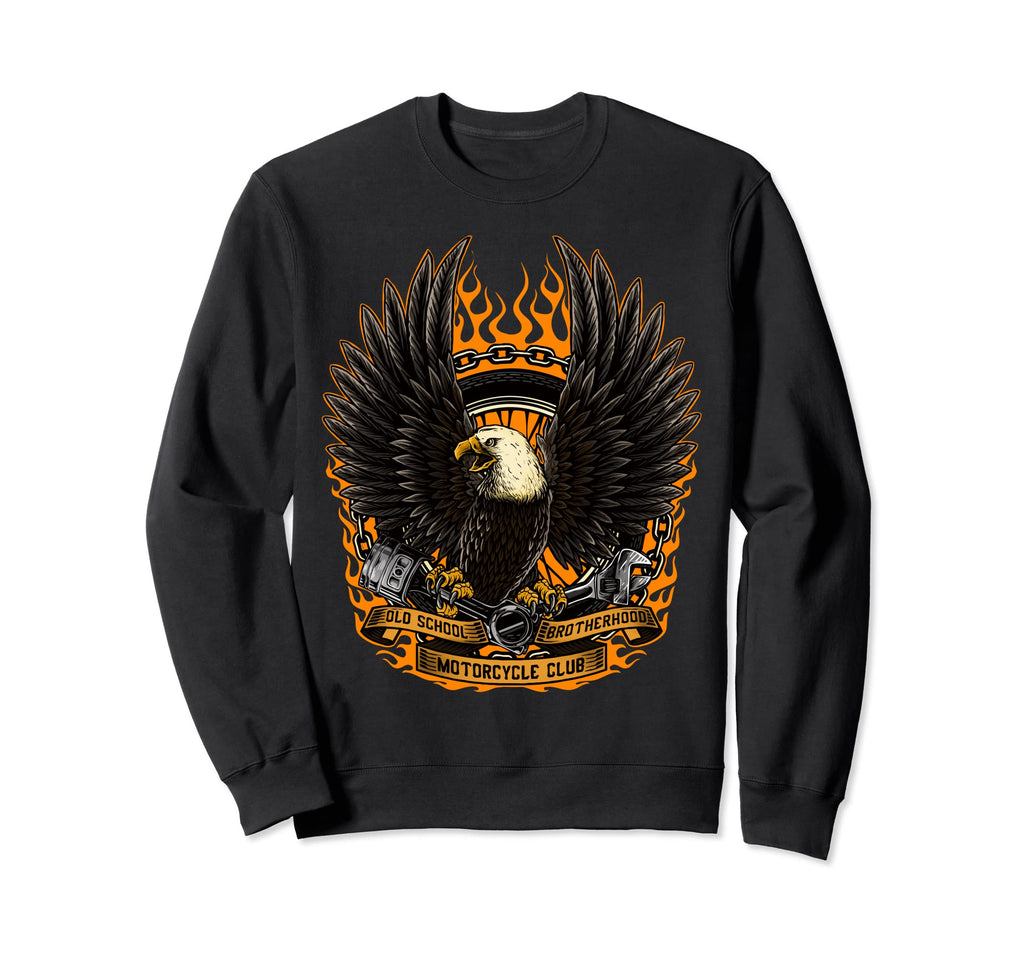 Eagle Flying Eagle Biker Motorcycle Sweatshirt - Minimalist Print Unisex - T-Shirt, Sweatshirt, Hoodie
