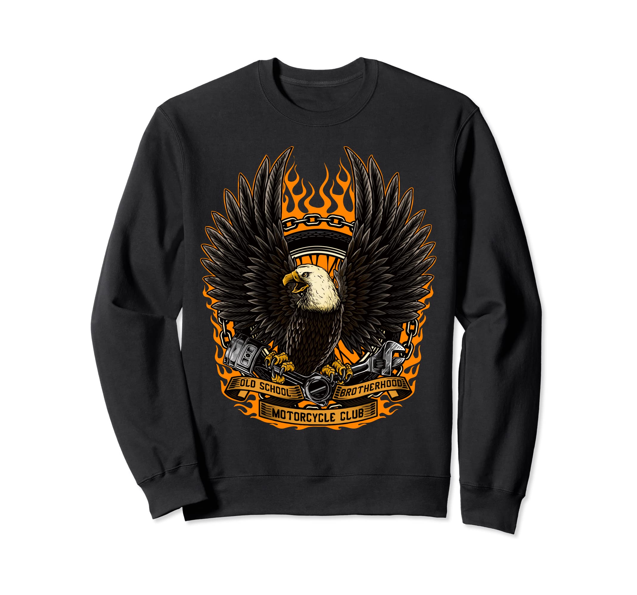 Eagle Flying Eagle Biker Motorcycle Sweatshirt - Minimalist Print Unisex - T-Shirt, Sweatshirt, Hoodie