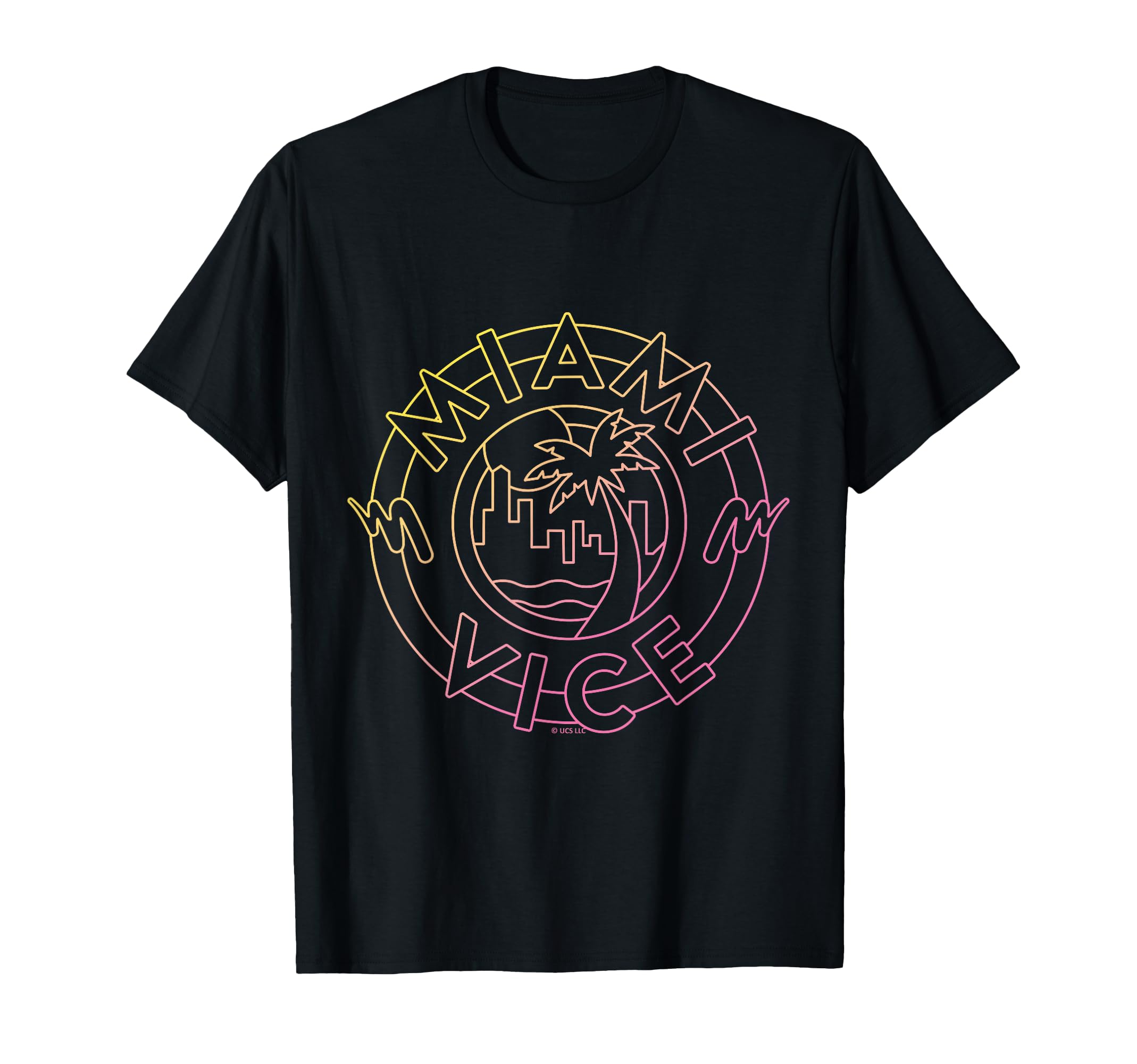 Miami Vice Neon Skyline Vibes T-Shirt - Custom Art Print Unisex - T-Shirt, Sweatshirt, Hoodie