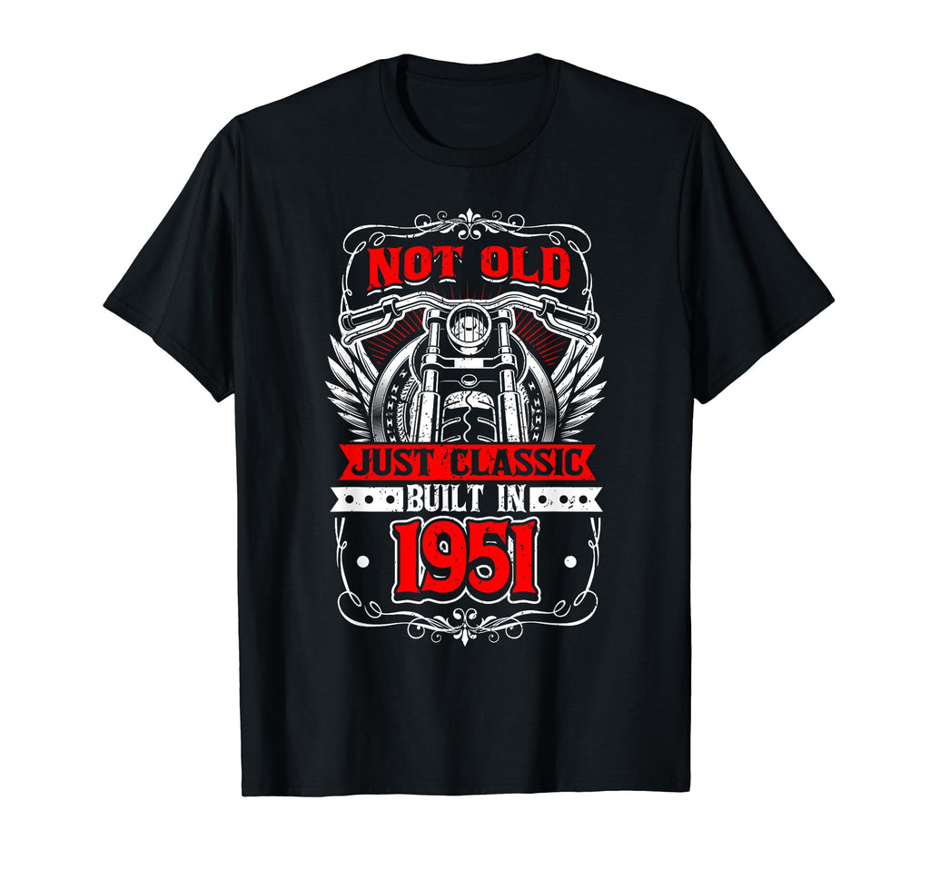Motorcycle Biker Birthday Built 1951 1951 T-Shirt - Graphic Print Unisex - T-Shirt, Sweatshirt, Hoodie