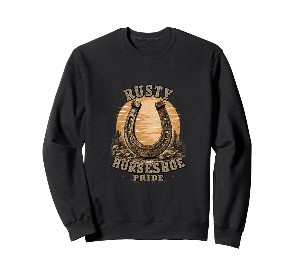 Rusty Horseshoe Pride Western Sweatshirt - Minimalist Print Men Women - T-Shirt, Sweatshirt, Hoodie