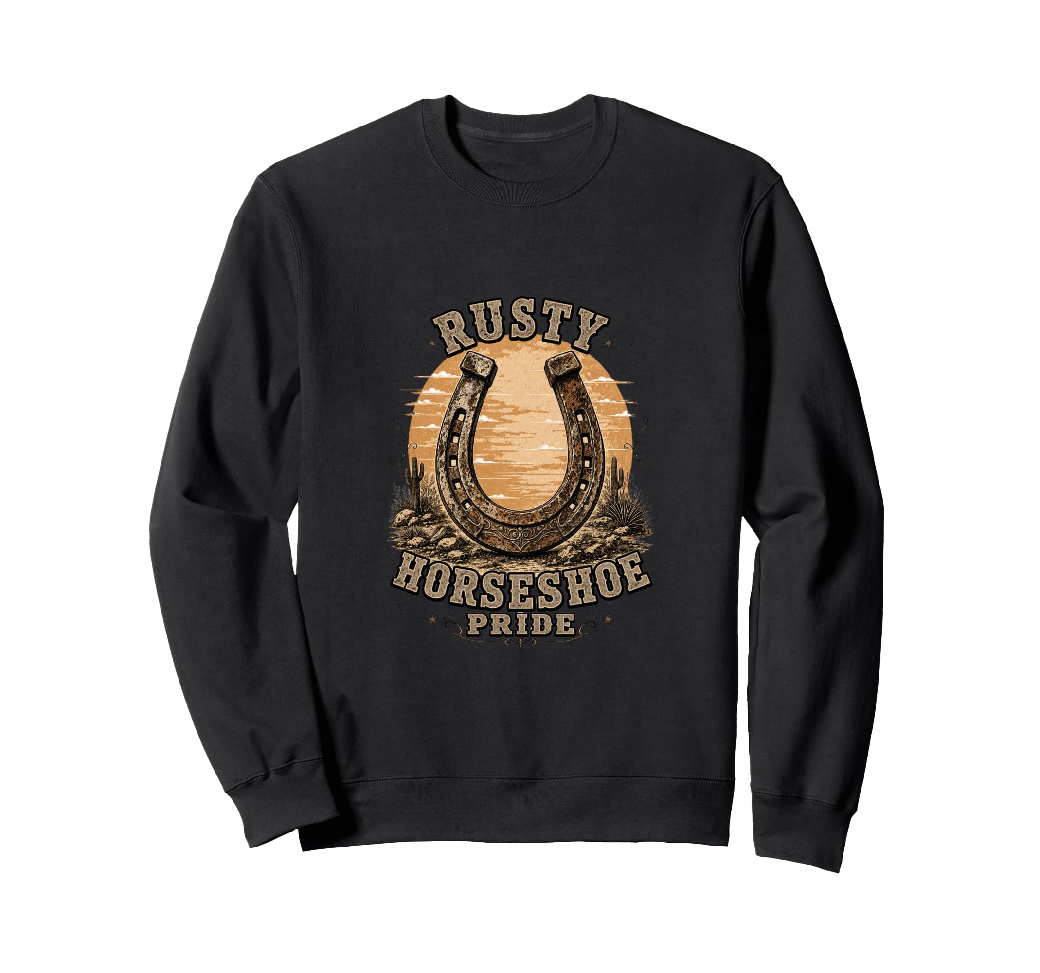 Rusty Horseshoe Pride Western Sweatshirt - Minimalist Print Men Women - T-Shirt, Sweatshirt, Hoodie