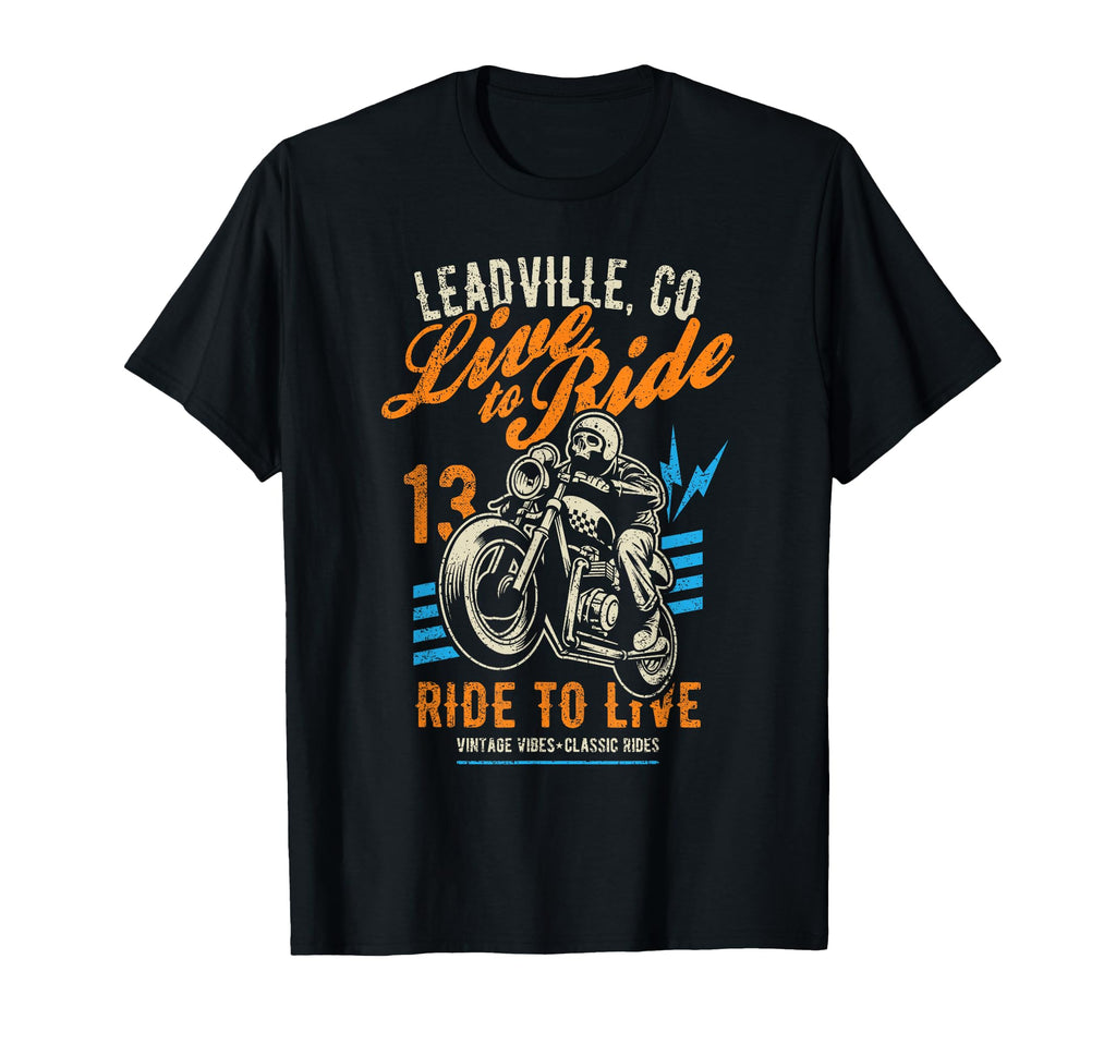 Leadville Colorado Motorcycle T-Shirt - Casual Everyday Wear for Adults - T-Shirt, Sweatshirt, Hoodie