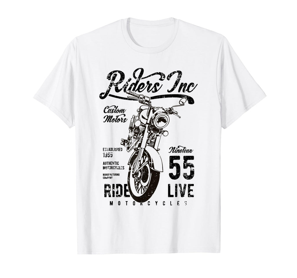 Riders Inc 1955 Motorcycle Distressed T-Shirt - Novelty Apparel for Adults - T-Shirt, Sweatshirt, Hoodie