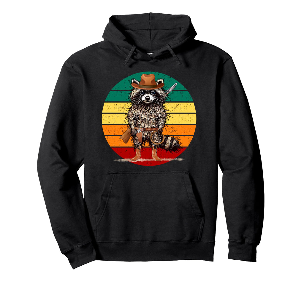 Cowboy Raccoon Funny Wild West Racoon Hoodie - Novelty Apparel for Adults - T-Shirt, Sweatshirt, Hoodie