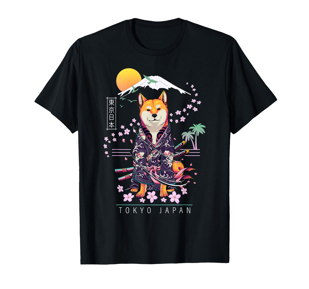 Shiba Inu Japanese Aesthetic Sakura T-Shirt - Graphic Print Men Women - T-Shirt, Sweatshirt, Hoodie