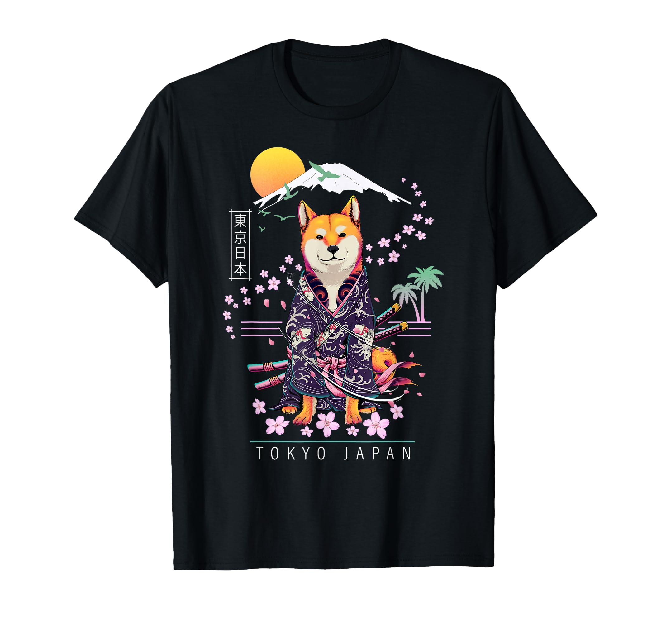 Shiba Inu Japanese Aesthetic Sakura T-Shirt - Graphic Print Men Women - T-Shirt, Sweatshirt, Hoodie