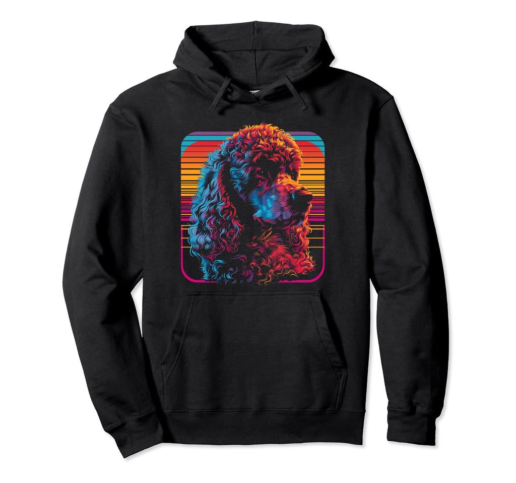 Poodle Dog Vaporwave Retrowave Synthwave Hoodie - Graphic Print for Adults - T-Shirt, Sweatshirt, Hoodie