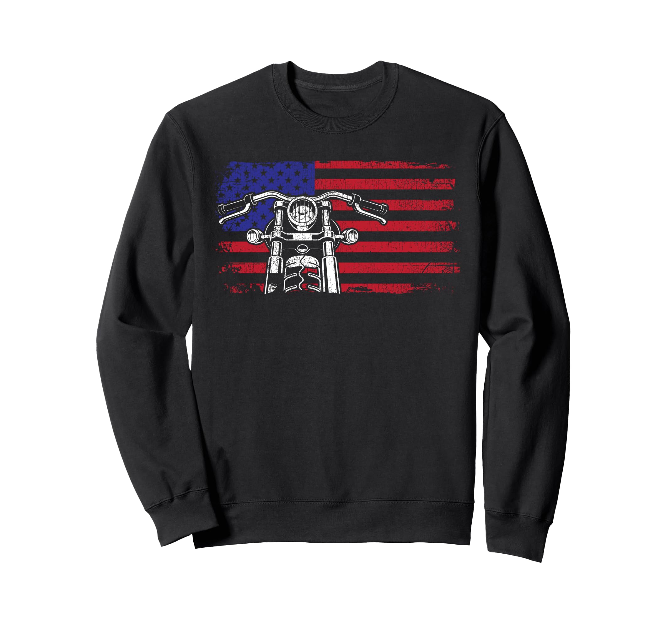 Motorcycle Biker American Flag Sweatshirt - Streetwear Style Men Women - T-Shirt, Sweatshirt, Hoodie