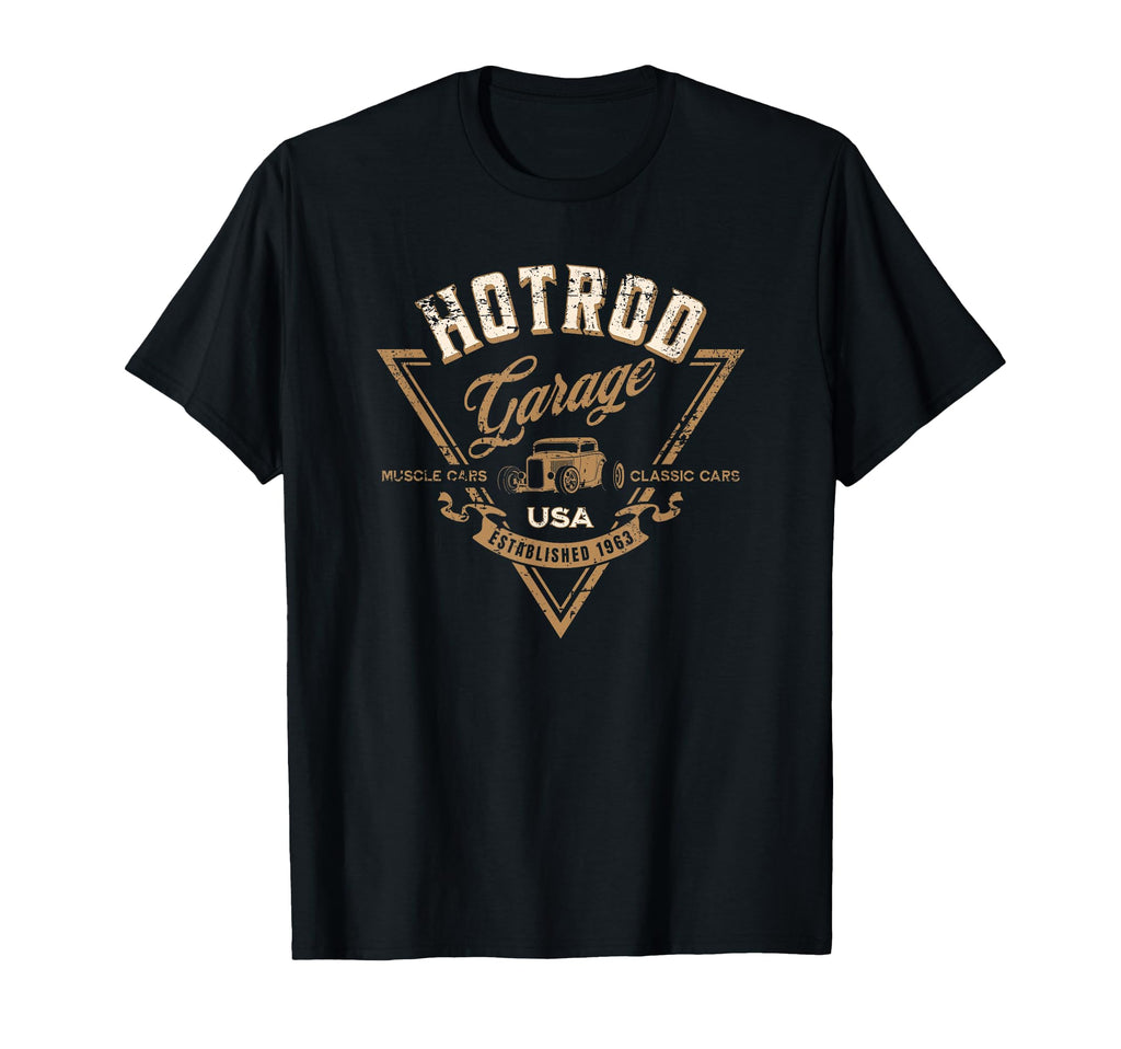 Hotrod Garage Usa Car Hotrod T-Shirt - Casual Everyday Wear for Adults - T-Shirt, Sweatshirt, Hoodie