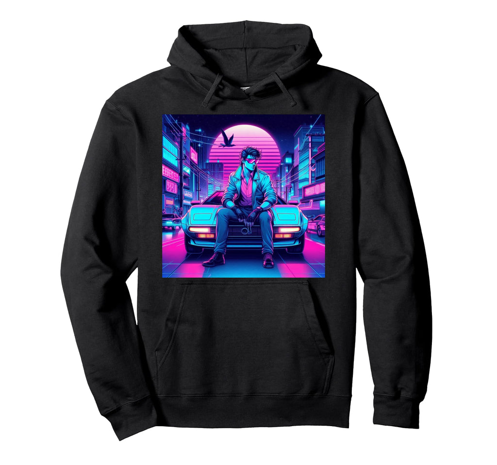 Synthwave Retrowave Outrun 80S Sports Hoodie - Unique Graphic for Adults - T-Shirt, Sweatshirt, Hoodie