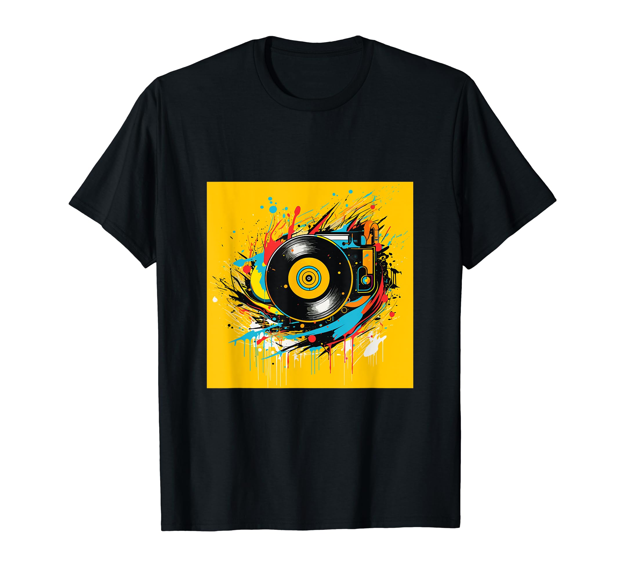 Vinyl Record Player Dj Music T-Shirt - Trendy Graphic for Adults - T-Shirt, Sweatshirt, Hoodie