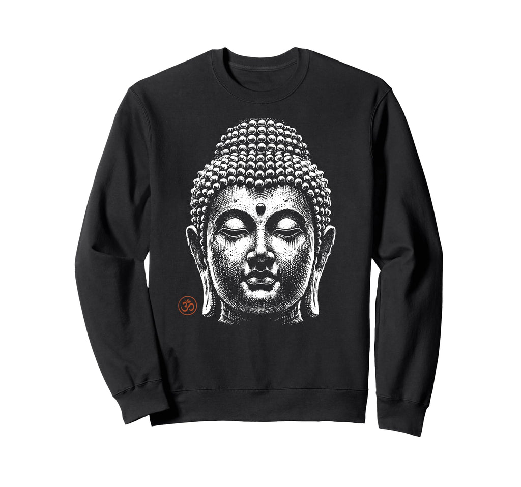 Buddha Head Minimalist Sweatshirt - Fun Novelty Design for Adults - T-Shirt, Sweatshirt, Hoodie