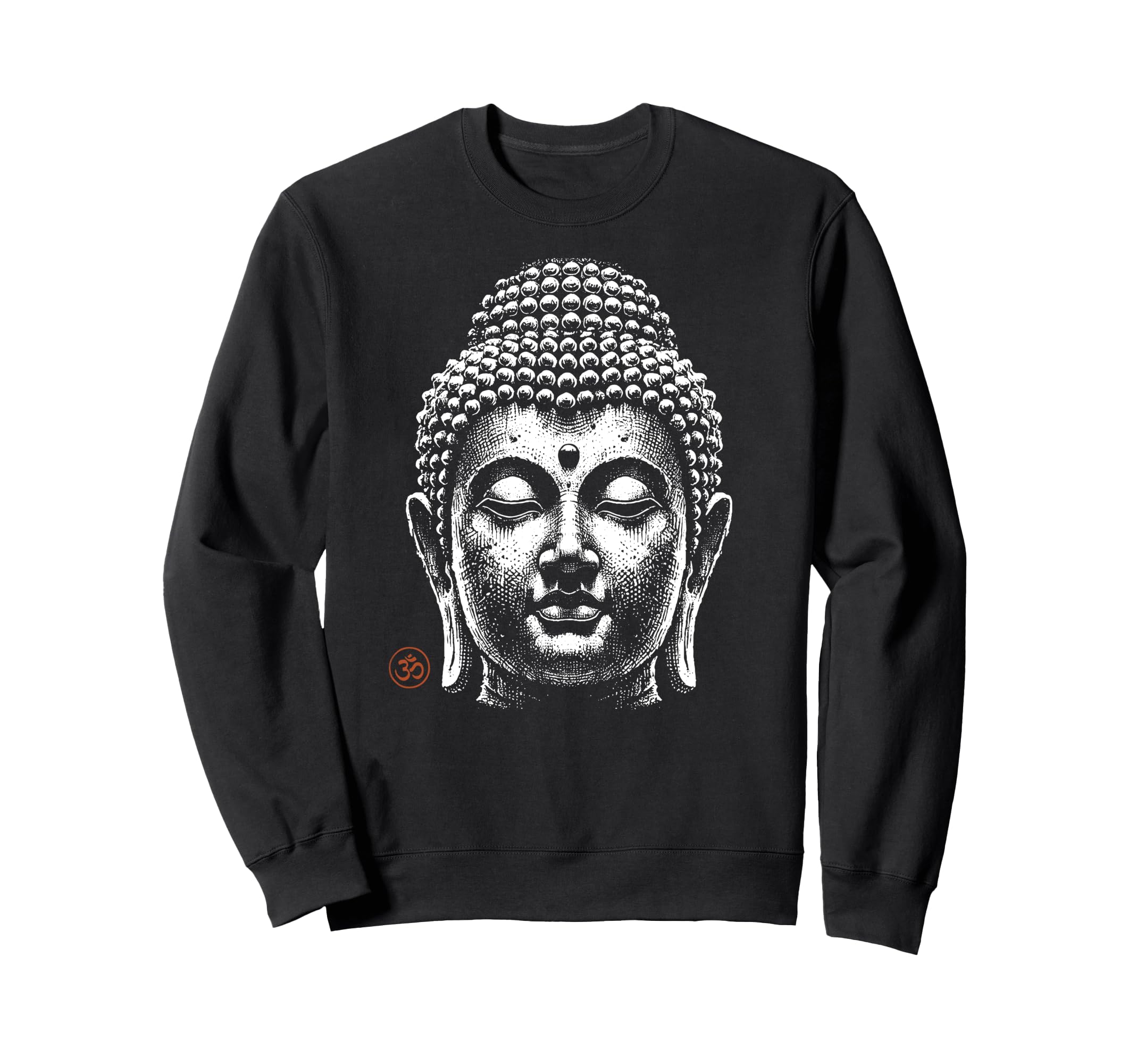 Buddha Head Minimalist Sweatshirt - Fun Novelty Design for Adults - T-Shirt, Sweatshirt, Hoodie