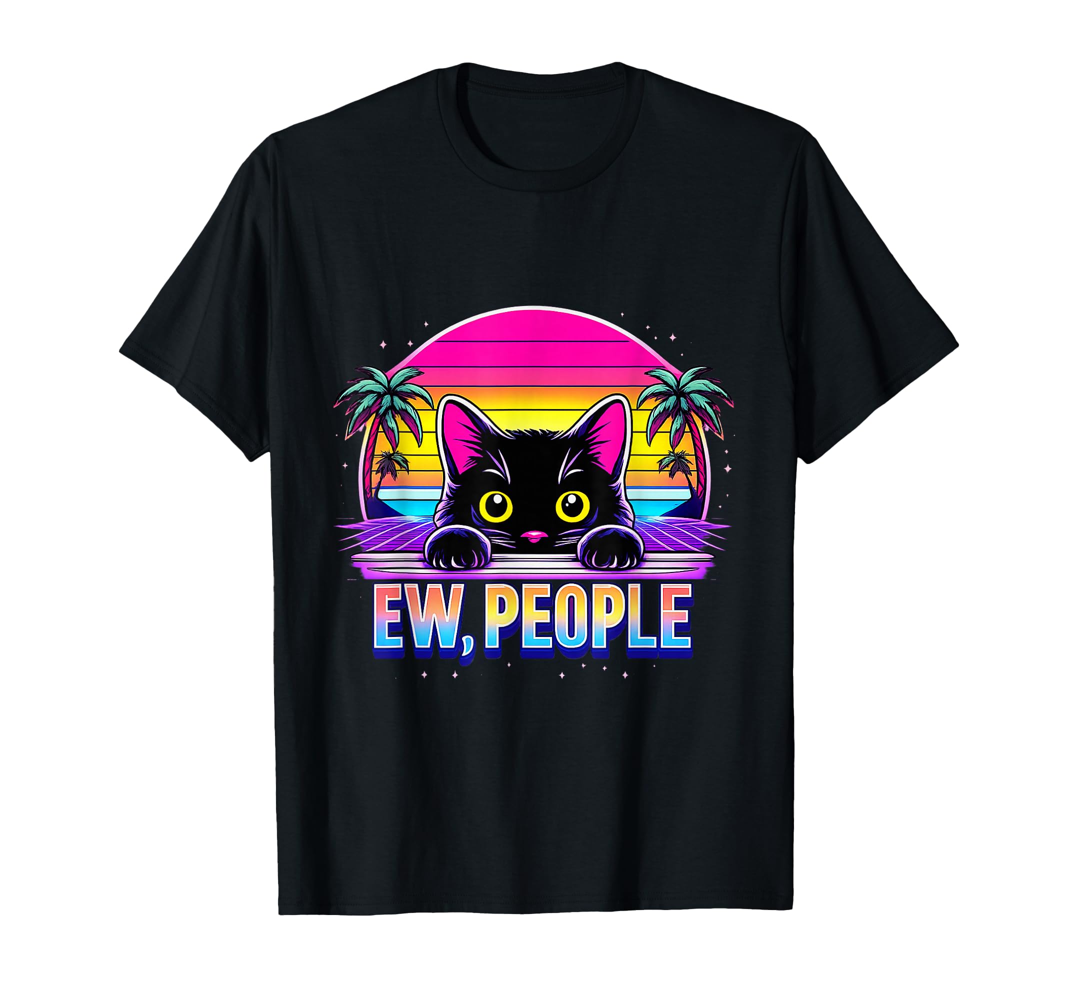 Ew Cat Misanthrope Introvert T-Shirt - Custom Art Print for Adults - T-Shirt, Sweatshirt, Hoodie