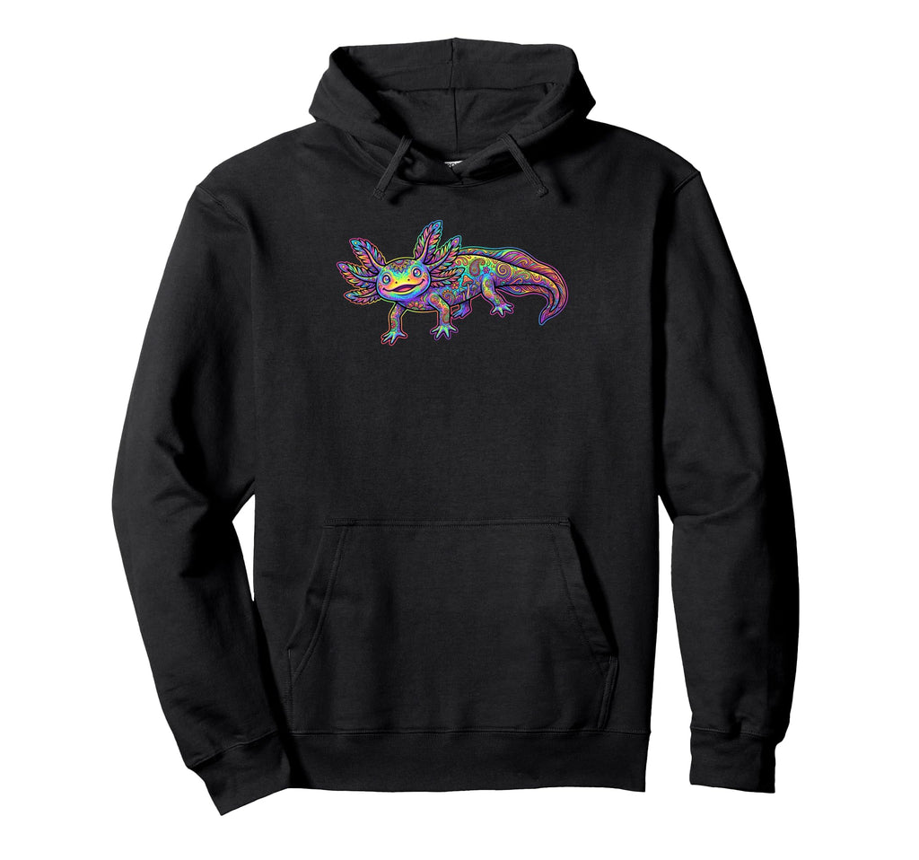 Groovy Axolotl Hippy Colorful Amphibian Hoodie - Novelty Apparel Unisex - T-Shirt, Sweatshirt, Hoodie