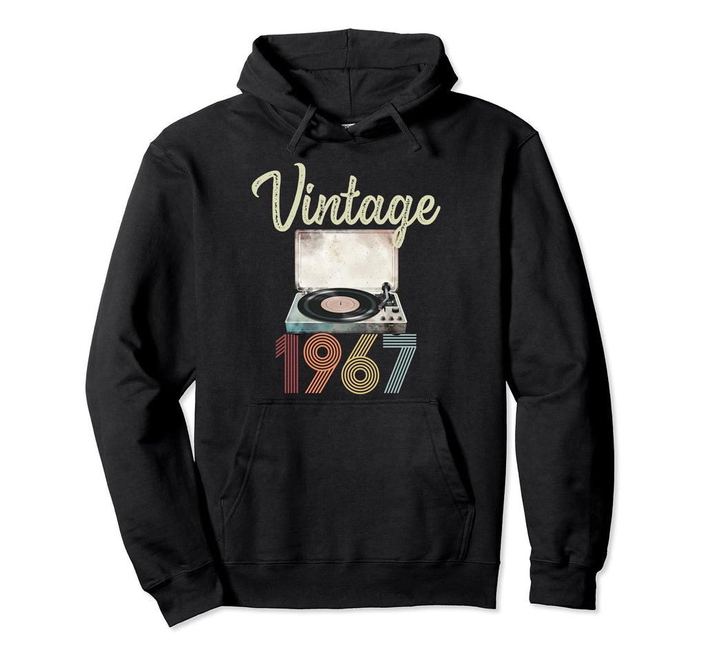 1967 Vinyl Record Player 57Th Birthday Hoodie - Novelty Apparel Men Women - T-Shirt, Sweatshirt, Hoodie