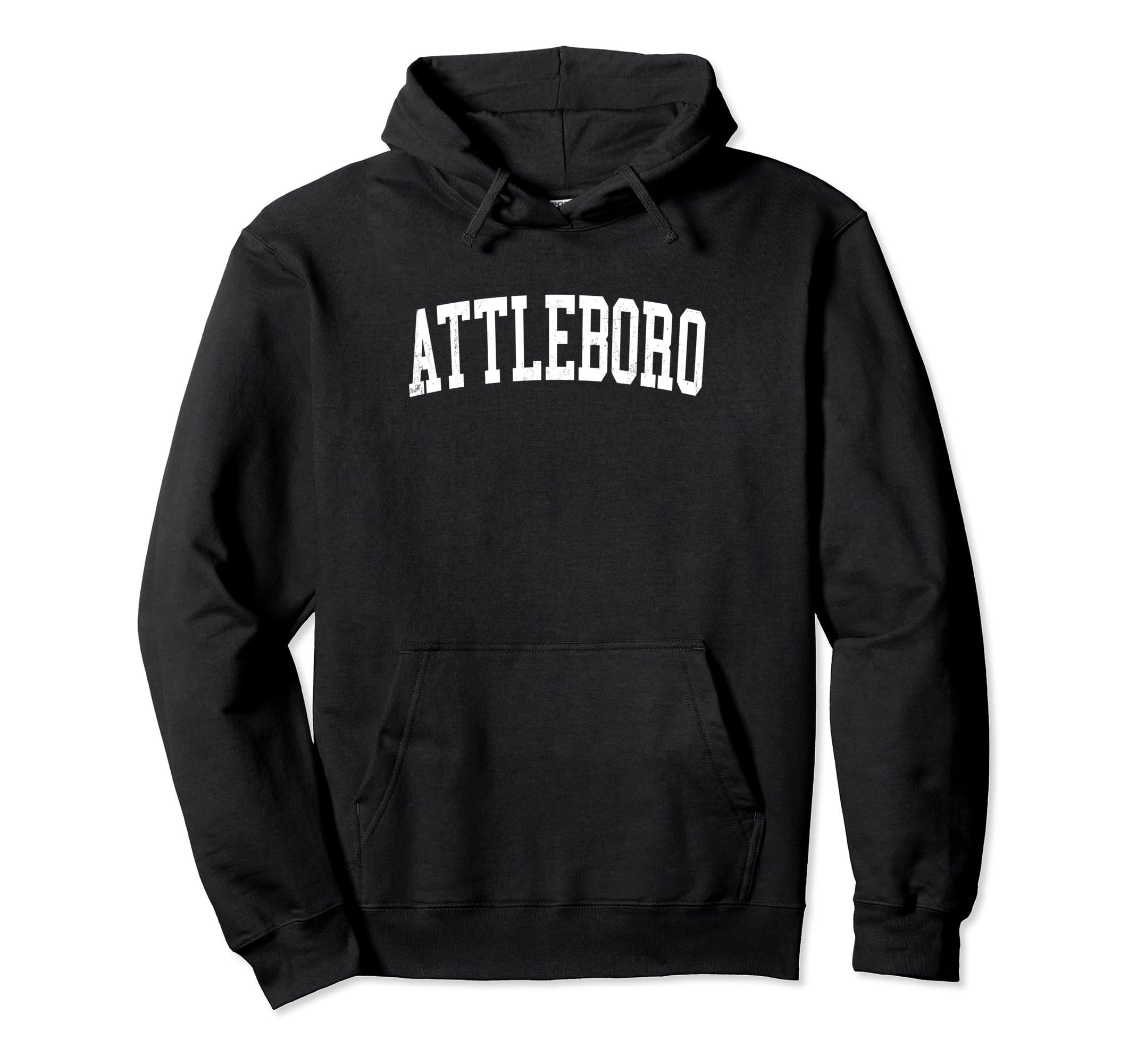 Attleboro Ma Distressed White Hoodie - Fun Novelty Design for Adults - T-Shirt, Sweatshirt, Hoodie
