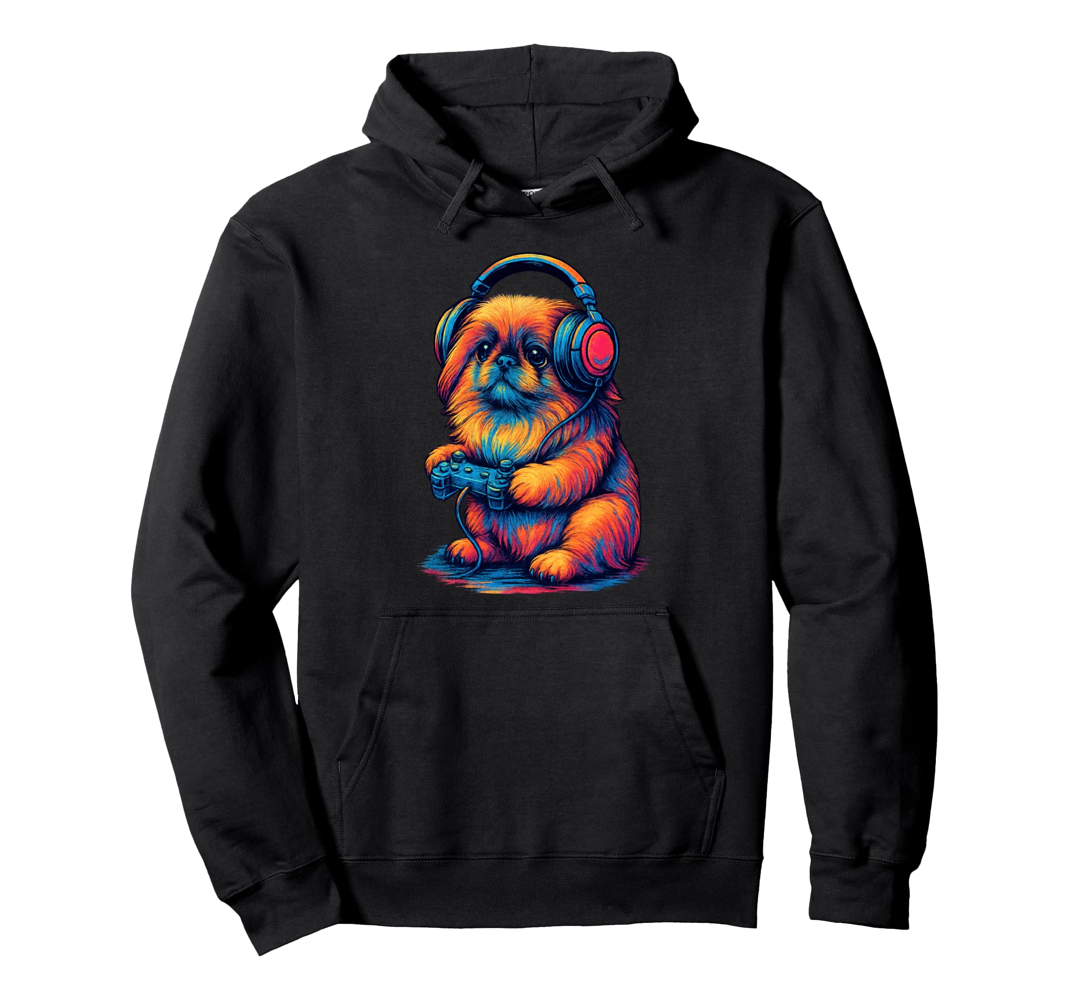 Pekingese Gamer Gaming Dog Lover Hoodie - Unique Graphic for Adults - T-Shirt, Sweatshirt, Hoodie