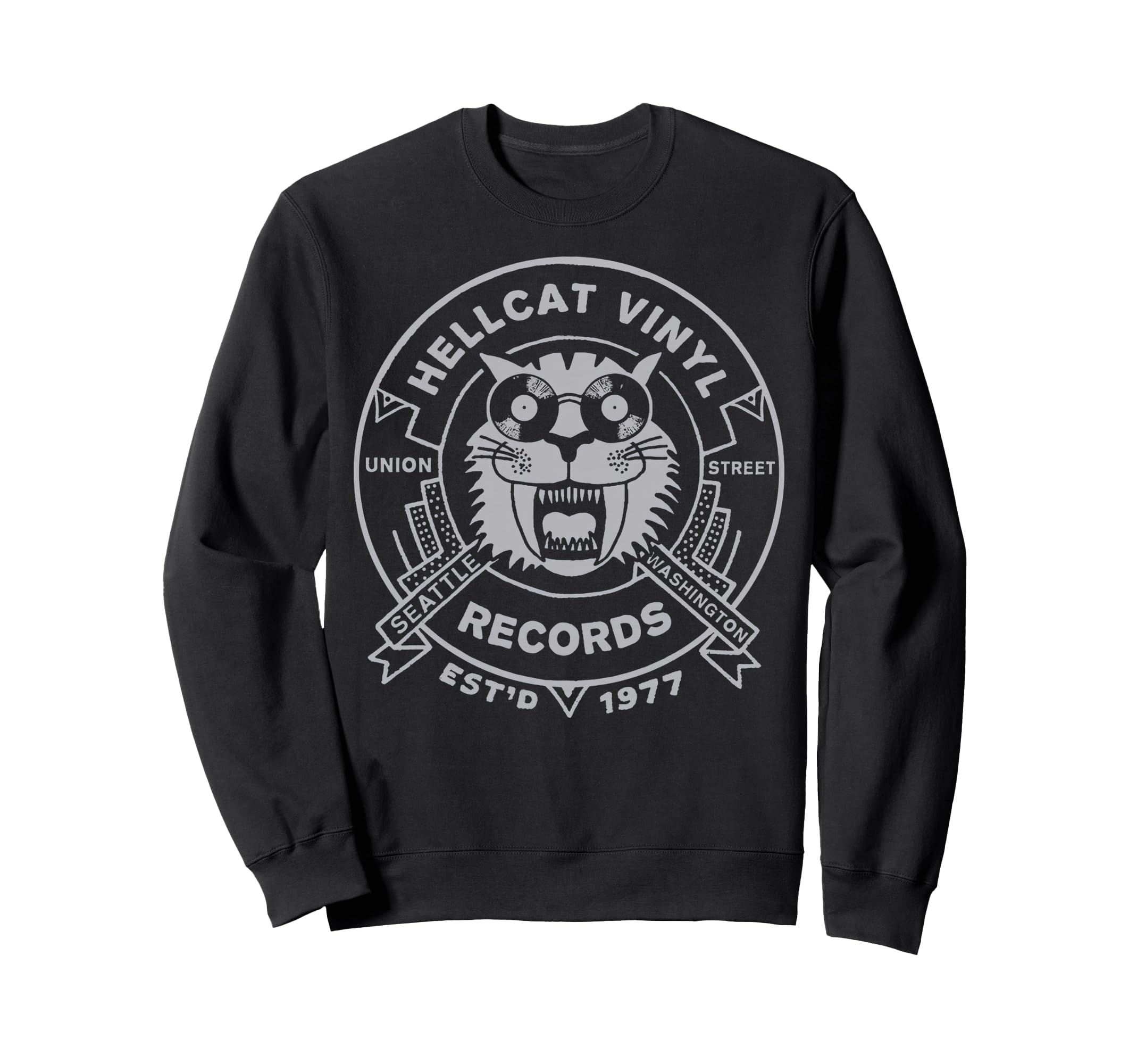 Hellcat Vinyl Record Music Dj Sweatshirt - Aesthetic Graphic for Adults - T-Shirt, Sweatshirt, Hoodie