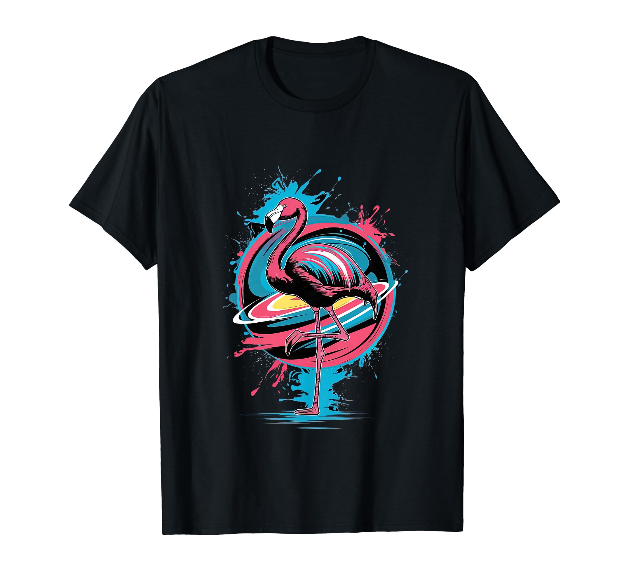 Pop Art Flamingo Paint Dripping Fun T-Shirt - Graphic Print Men Women - T-Shirt, Sweatshirt, Hoodie