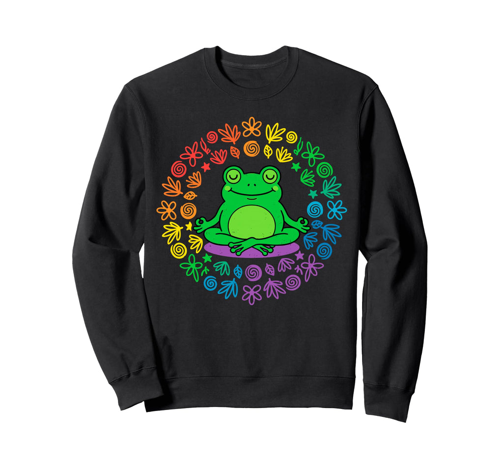 Funny Frog Yoga Lotus Pose Meditation Sweatshirt - Minimalist Print Unisex - T-Shirt, Sweatshirt, Hoodie