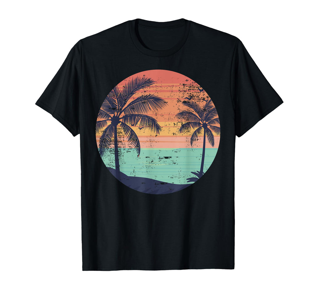 Summer Vacation Palm Tree Sunset Gift T-Shirt - Minimalist Print for Adults - T-Shirt, Sweatshirt, Hoodie