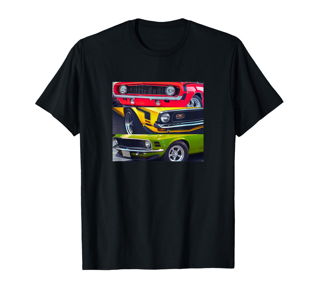 American Muscle Cars Front Collage T-Shirt - Streetwear Style Men Women - T-Shirt, Sweatshirt, Hoodie