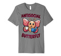 Groovy Anti Social Butterfly Ironic Funny T-Shirt - Trendy Graphic Unisex - T-Shirt, Sweatshirt, Hoodie